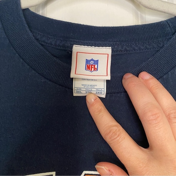 NFL Chicago Bears Navy Blue Orange White Long Sleeve Crewneck Tee Size 3XL - Picture 7 of 8